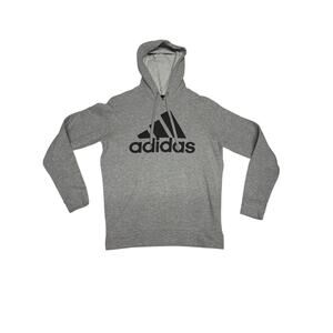 Adidas Golf Hoodie Mens Small Gray Pullover Big Logo Sweatshirt
